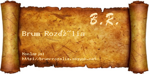 Brum Rozália névjegykártya
